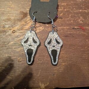 Glitter Ghostface Earrings